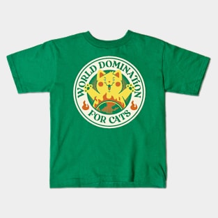 World Domination for Cats Stamp by Tobe Fonseca Kids T-Shirt